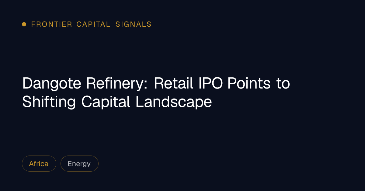 Dangote Refinery: Retail IPO Points to Shifting Capital Landscape